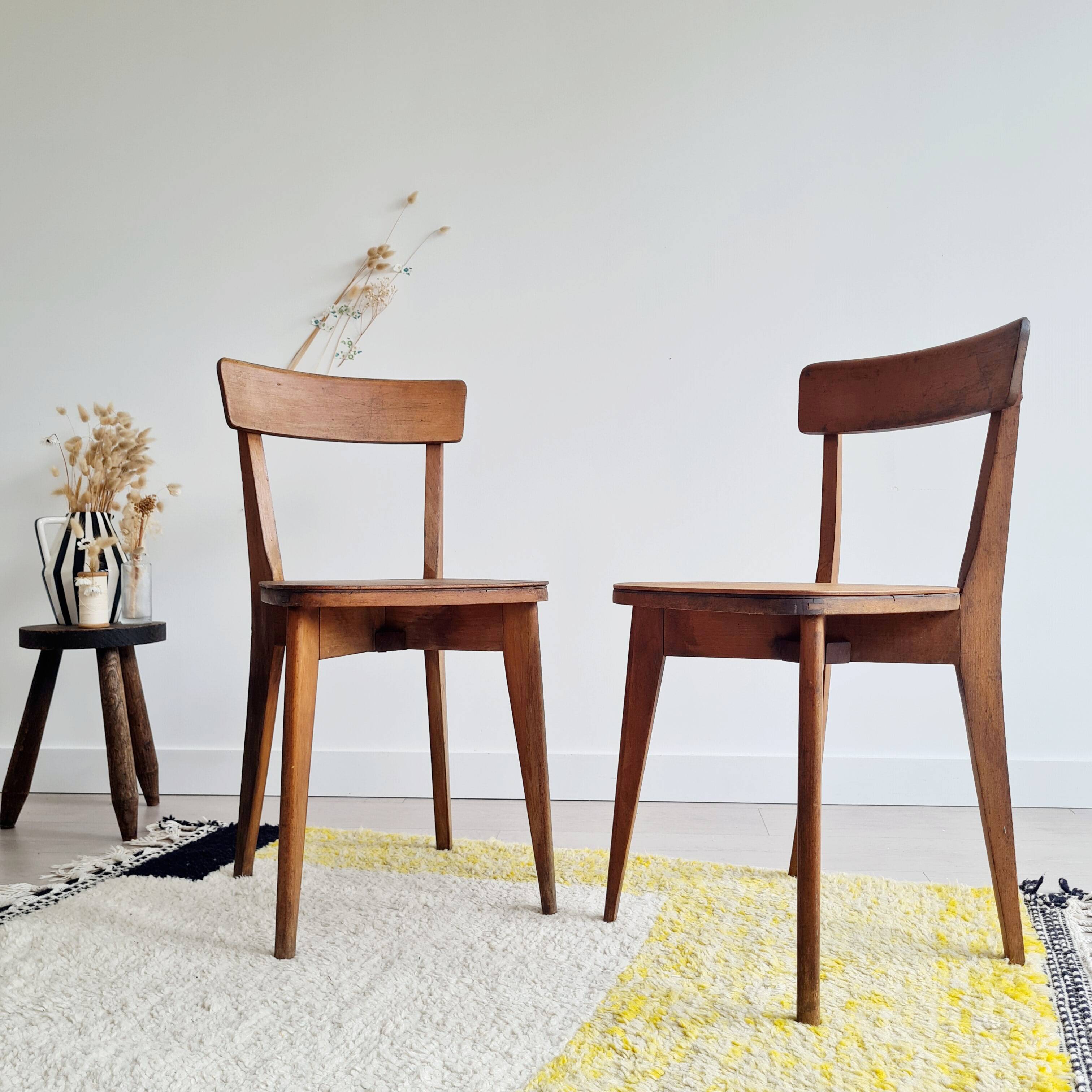 Pair of antique bistro chairs