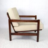 Beige boucle vintage armchair, 1970s