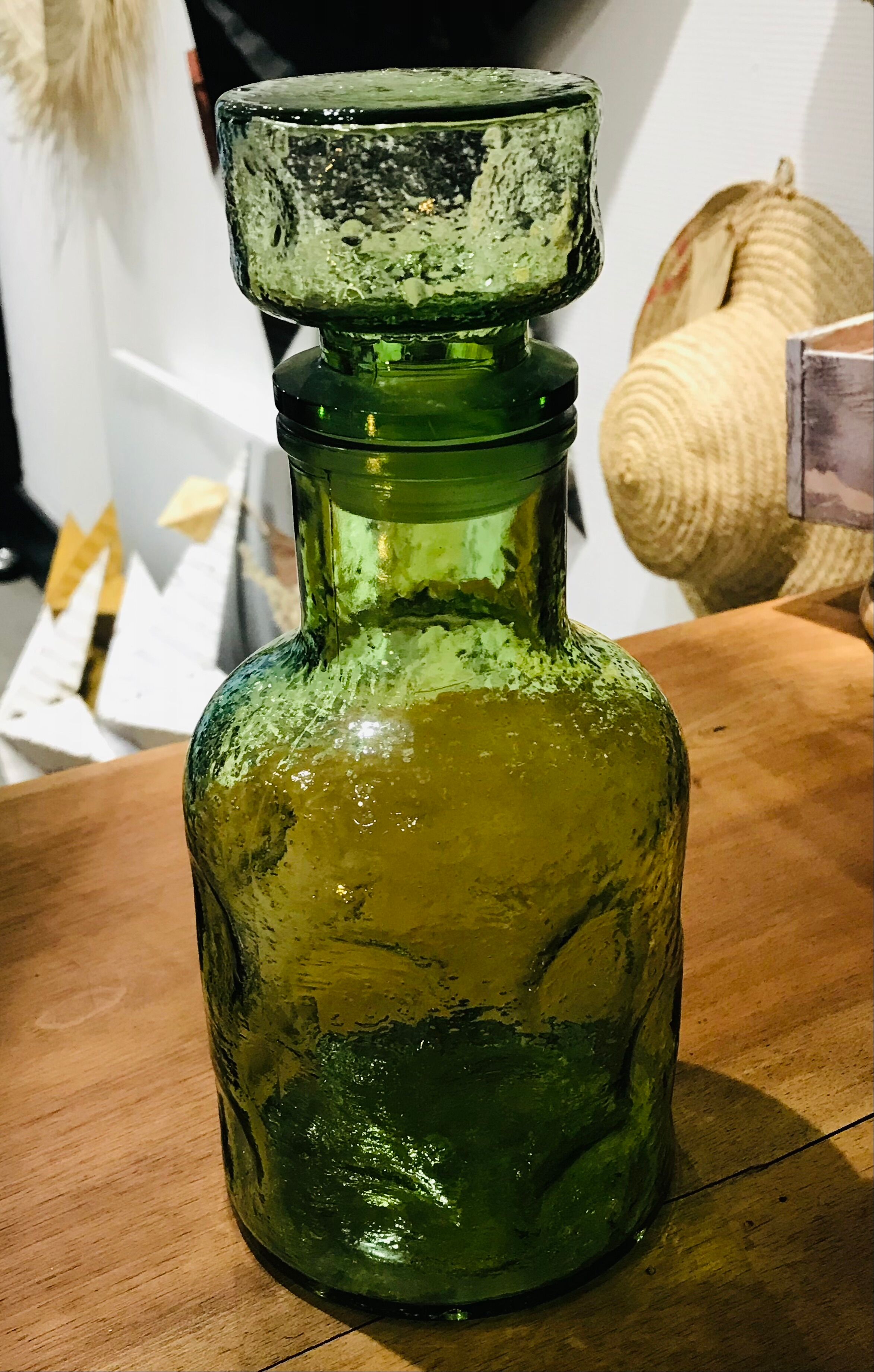 Carafe verre bulle années 70