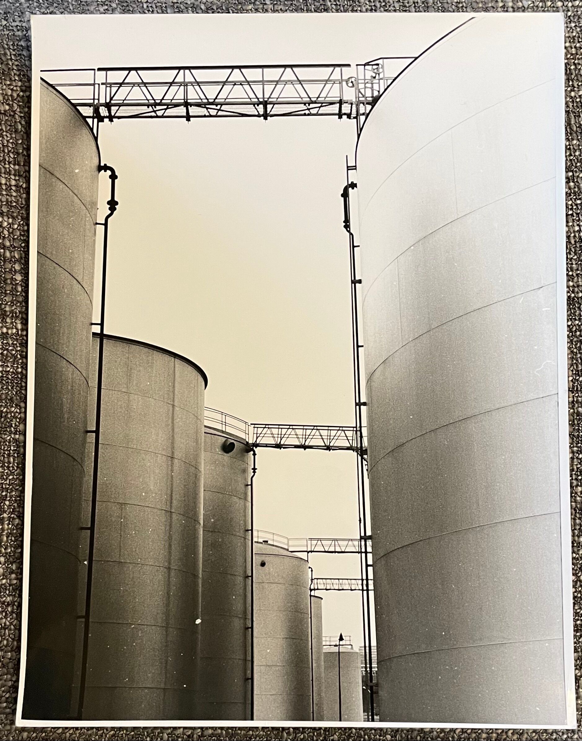 Photograph black and white silver print circa 1970 industrialization