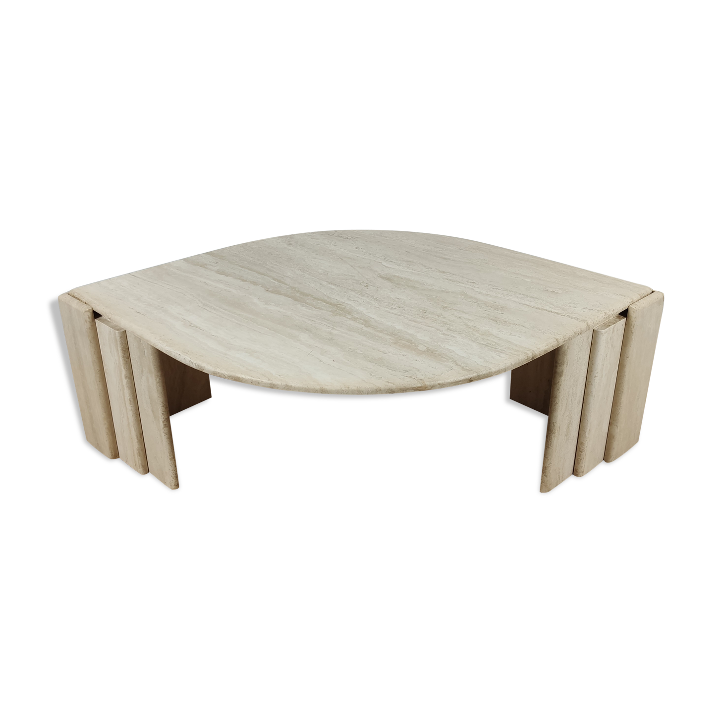 80s travertine coffee table