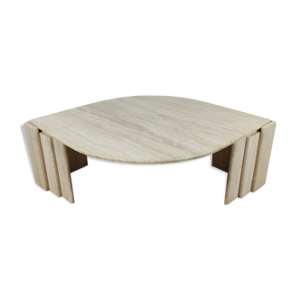 80s travertine coffee table