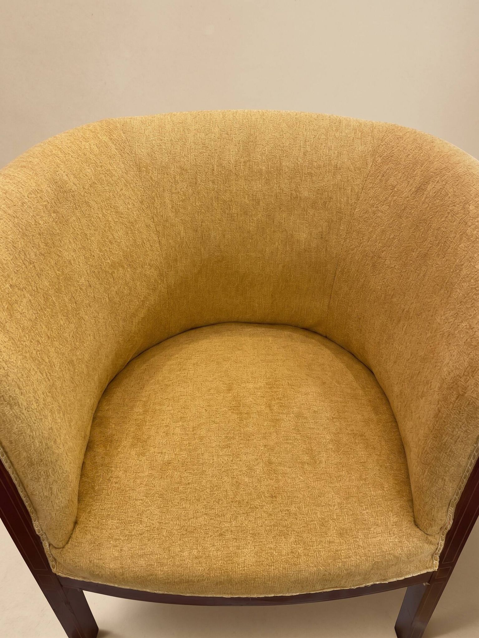 Art Deco gondola armchair in mahogany and marquetry – 1930s