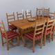 Vintage danish brutalist ladder back oak dining chairs