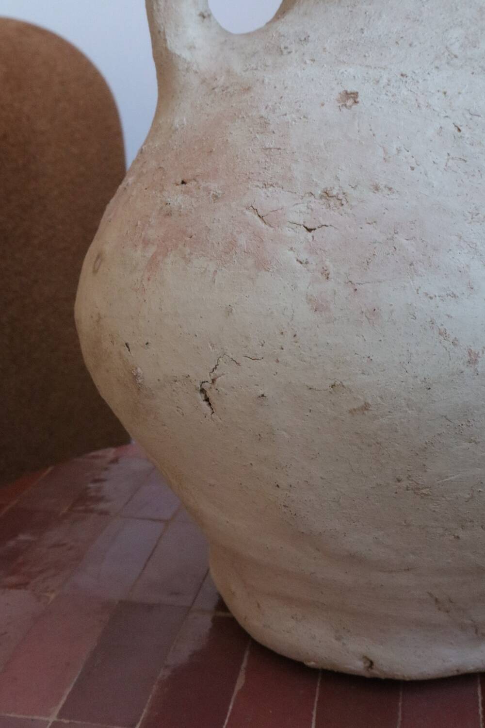 Raw wabi-sabi tamegroute amphora vase