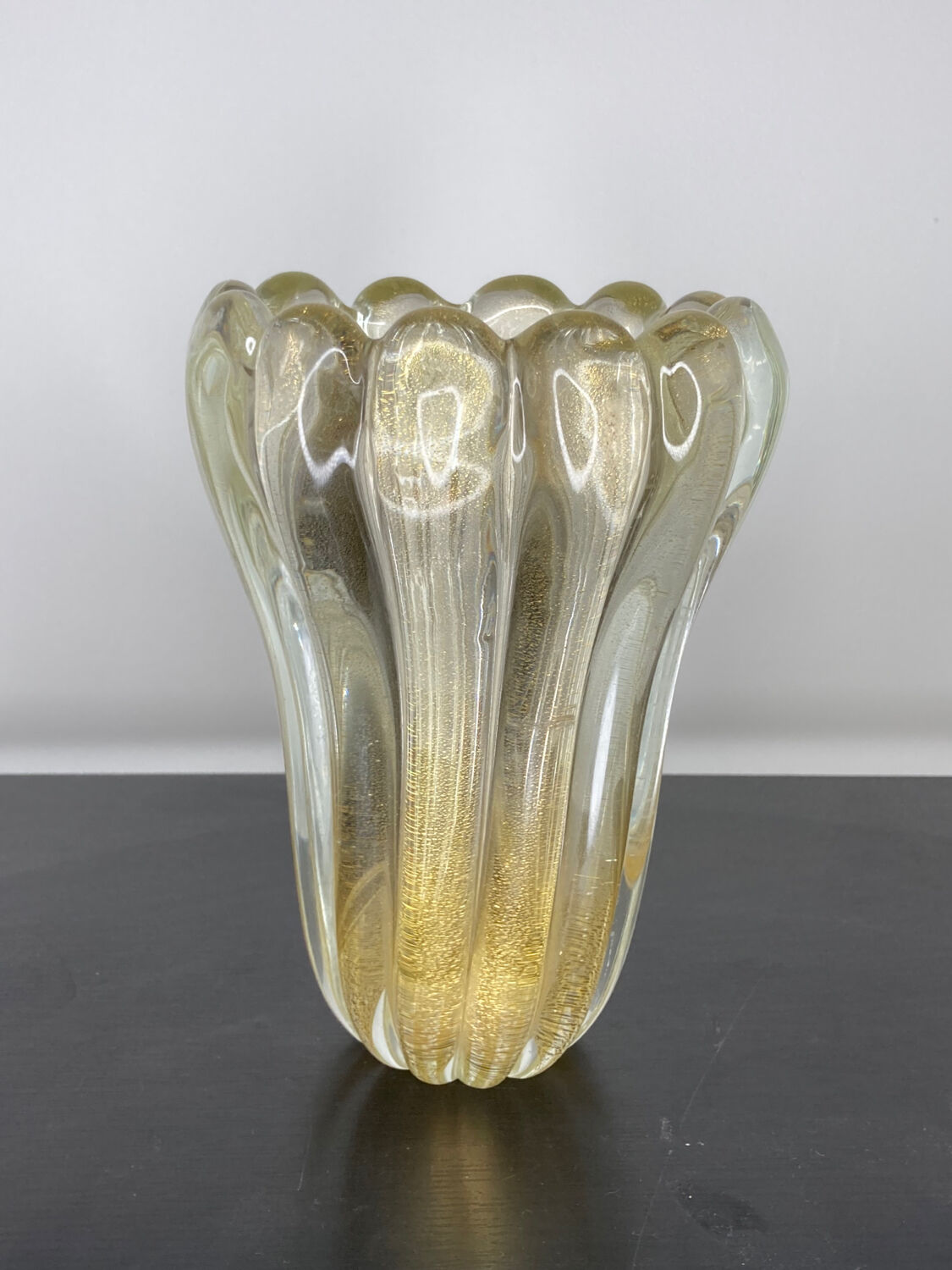 Vase Murano paillons d’or