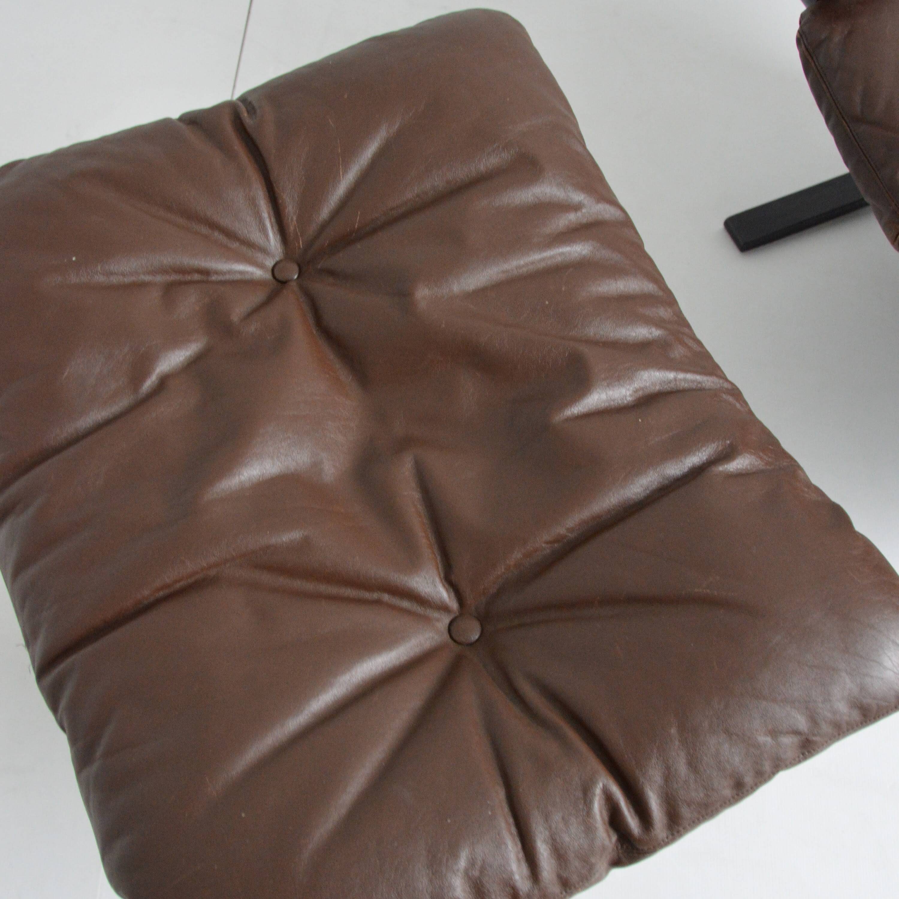 Siesta armchair with its ottoman by Ingmar Relling for Westnofa 1960s