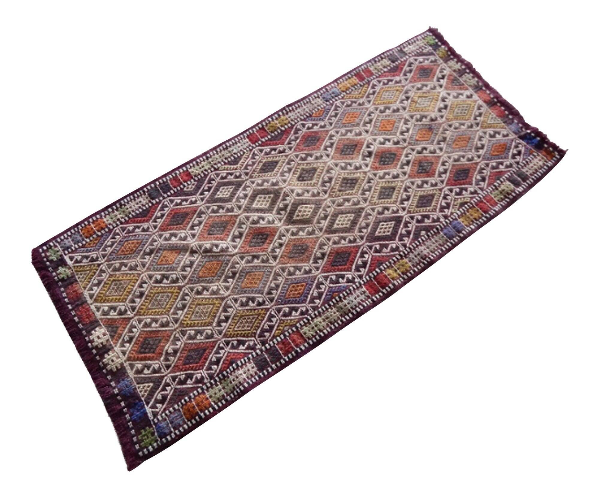Vintage handmade Turkish rug 54x117 cm