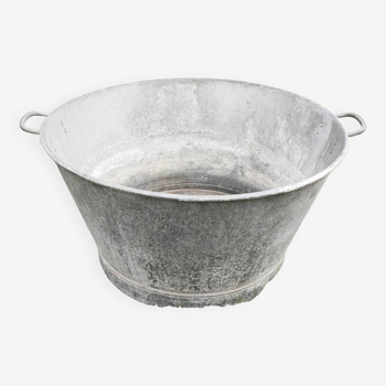 Bassine ancienne ronde en zinc