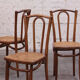 Bistrot chair in curved wood and caning