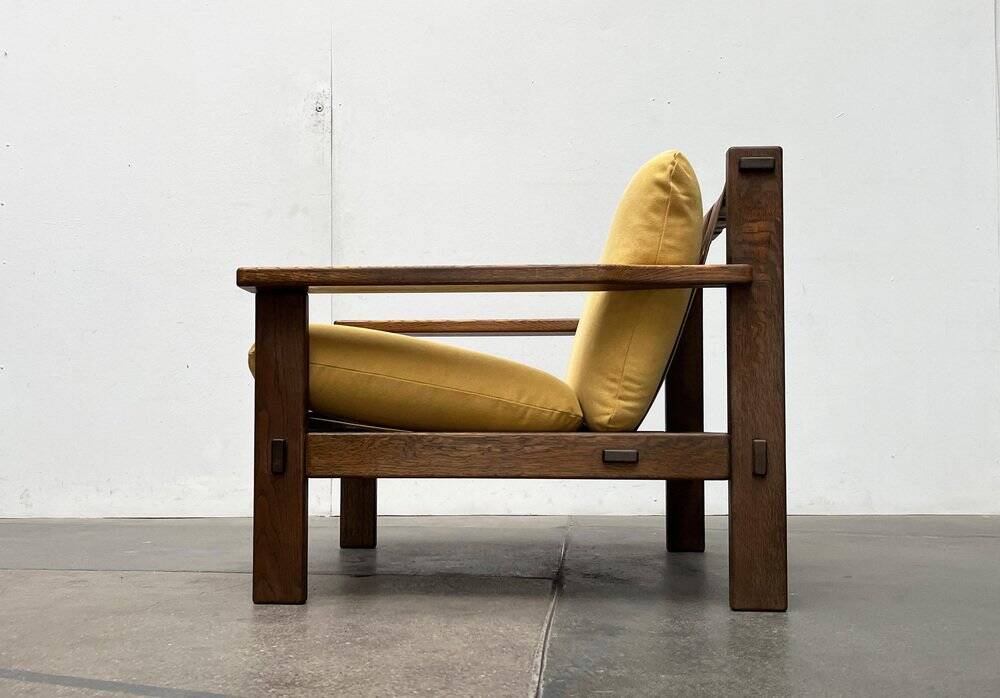 Vintage brutalist lounge chair set, 1960s
