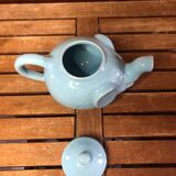 Ancienne théière forme éléphant céramique bleu ciel vintage #a472b