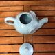 Old Teapot Elephant Shape Ceramic Sky Blue Vintage #A472b