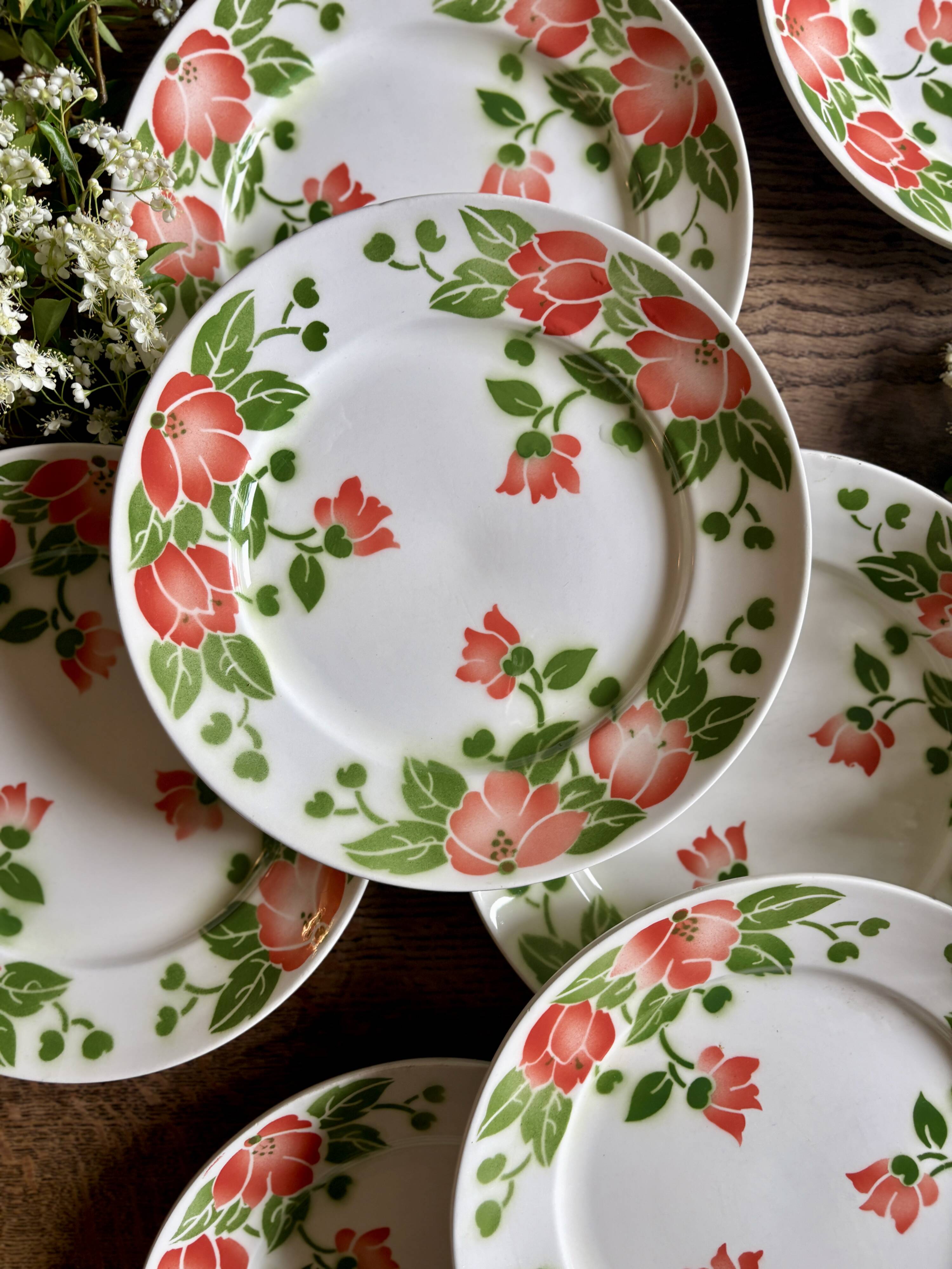 Set of 11 vintage flat plates by Eric de Moulin des Loups.