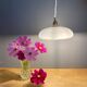 Vintage lampshade pendant light in blue opaline