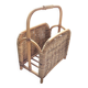 Porte-revues vintage en bambou et rotin