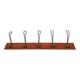 Old wood metal wall coat rack with 5 hooks