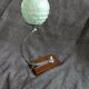 Lampe de table ou bureau verre et bois vintage