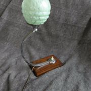 Table lamp or desk glass and vintage wood