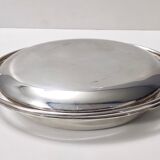 Plat de chevreuil plaqué argent avec casserole en verre pyrex par Sabattini, Italie