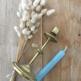 Chiseled brass candle holder