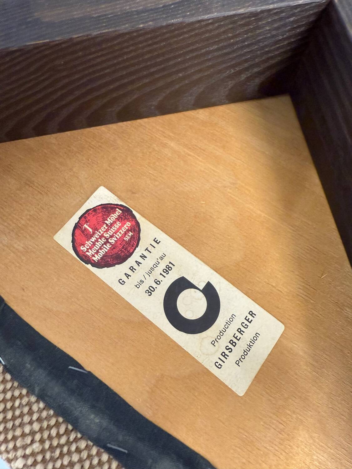 Set of 4 Girsberger Scandinavian style chairs from the 80s, vintage wood