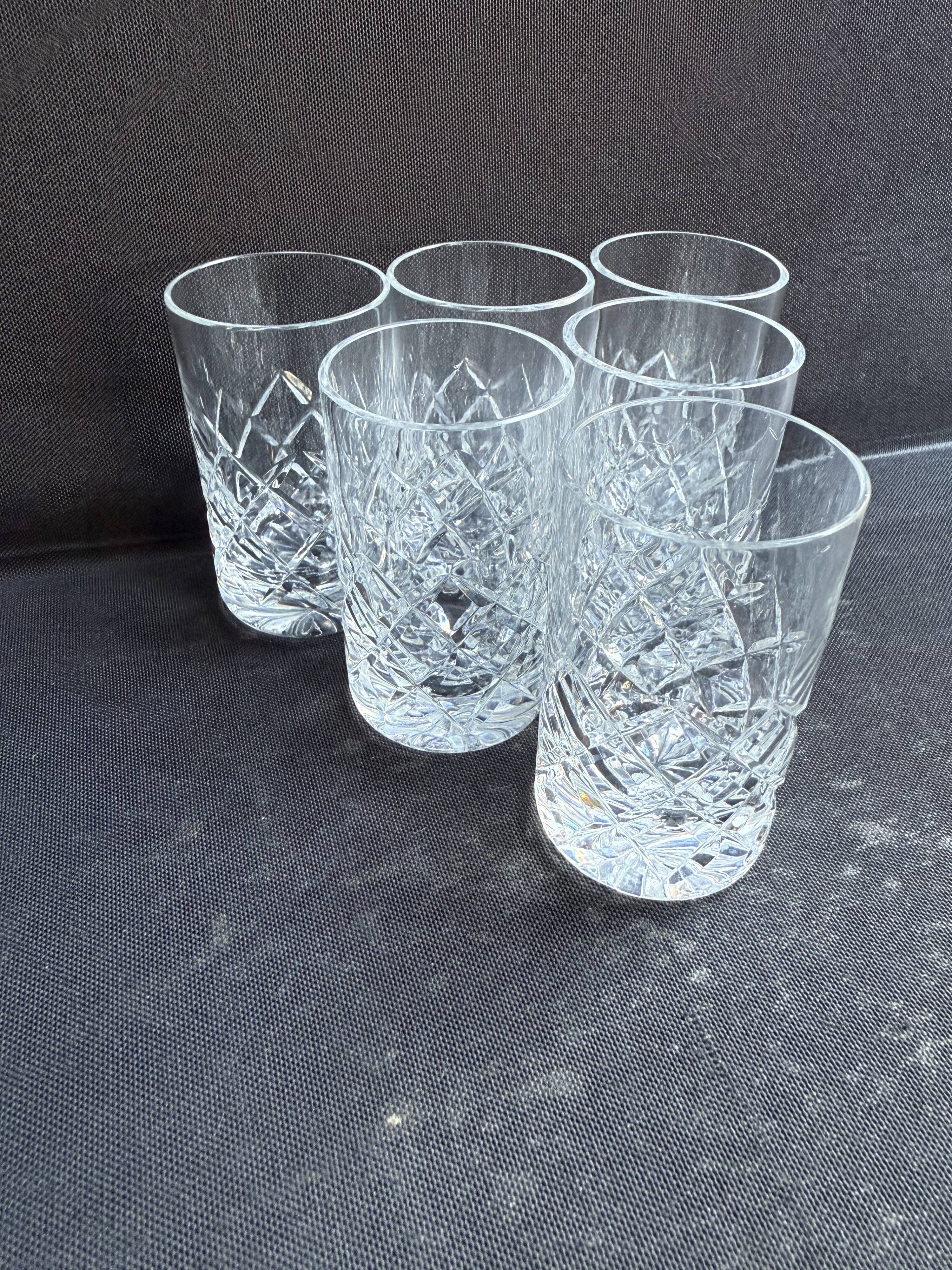 6 Vodka Glasses – Cut Crystal