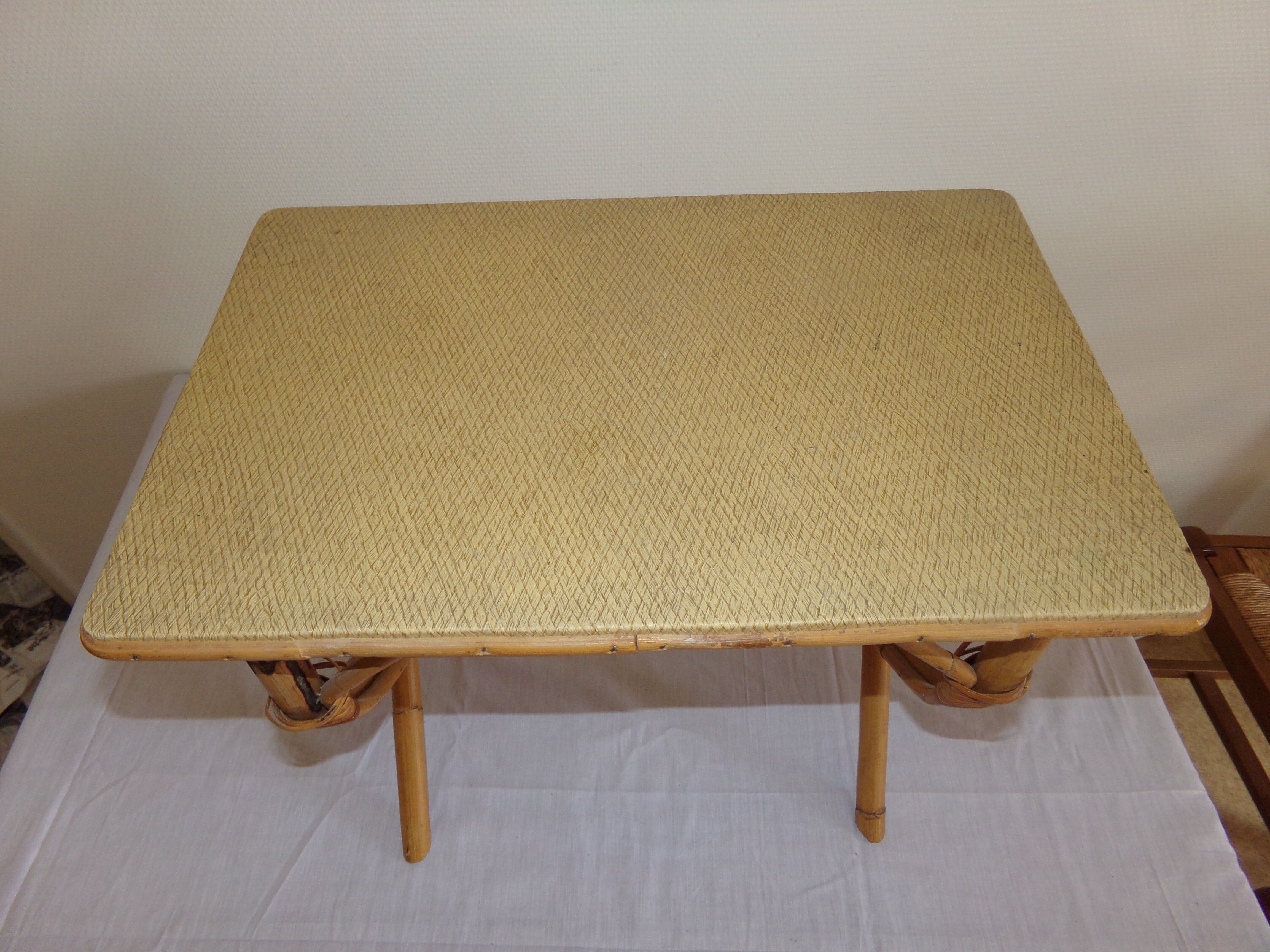 Rattan side table