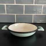 Egg dish in sky blue enameled sheet metal