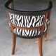 Art deco armchair with zebra tapestry