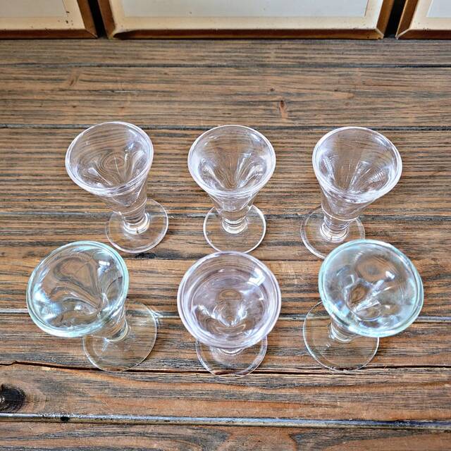 Petit verres bistrot vintage "voleurs" "trompeurs" (lot de 6)