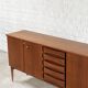 Enfilade moderniste italienne en teck, années 1960
