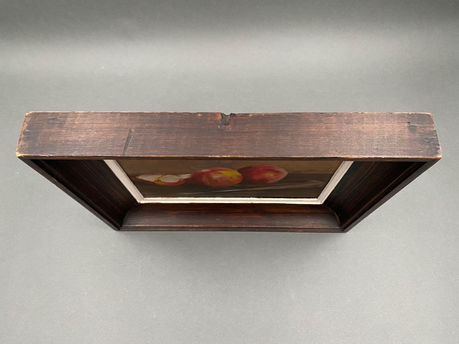 Oil on Isorel signed Still Life with Fruits XXth Natural wood frame