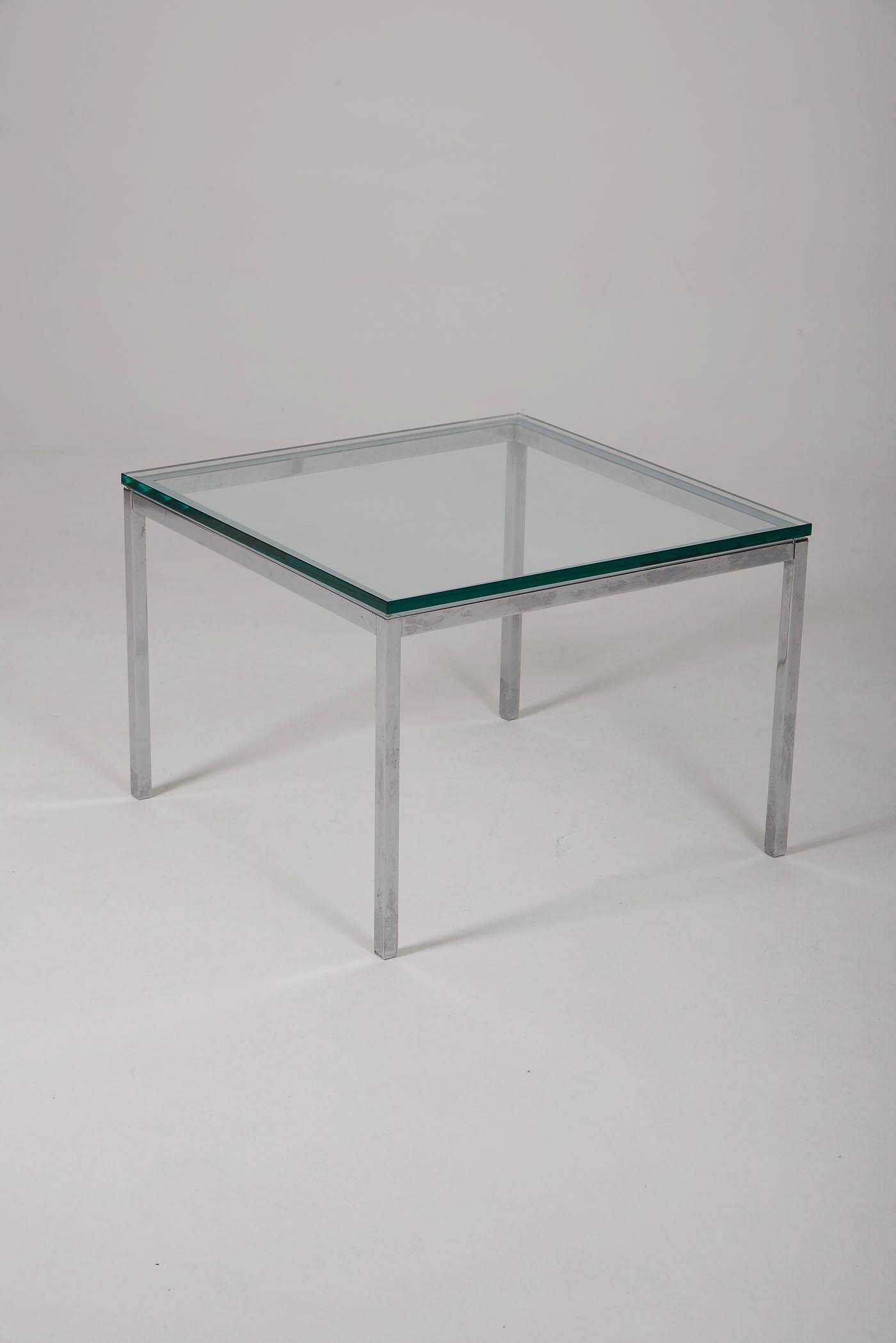 Knoll metal and glass coffee table