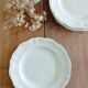 Set of 6 Sarreguemines ivory flat plates