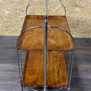 Chariot de service table d'appoint dinette space age brown design 60s 70s