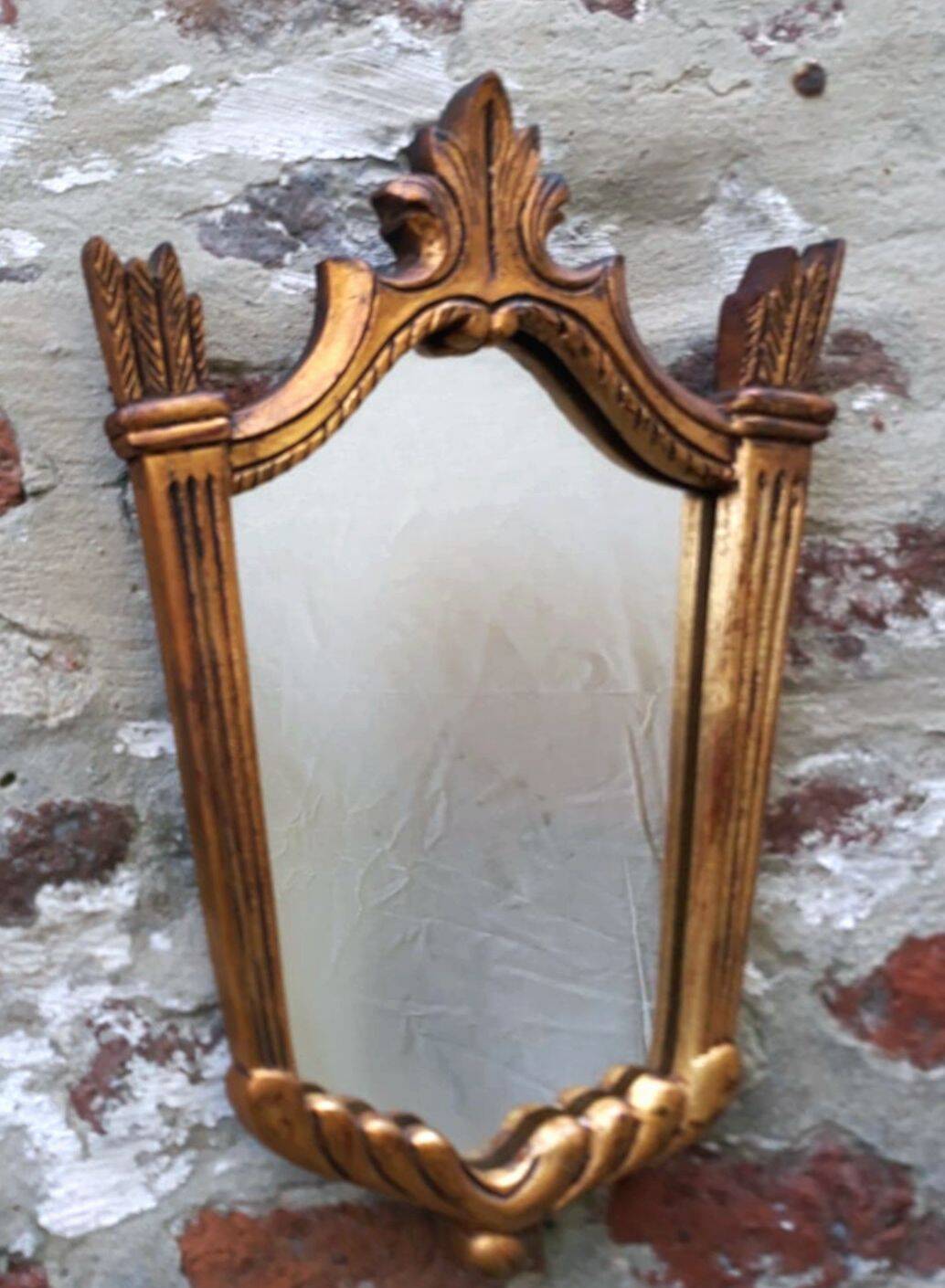 Art Deco mirror in carved wood with gilding, 1950