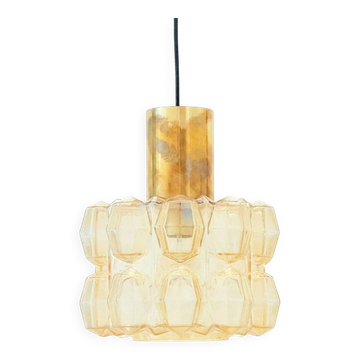 Mid Century Diamond Glass Pendant Light by H. Tynell for Limburg, 1960s