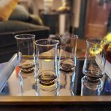 4 amber long drink glasses – 1970s