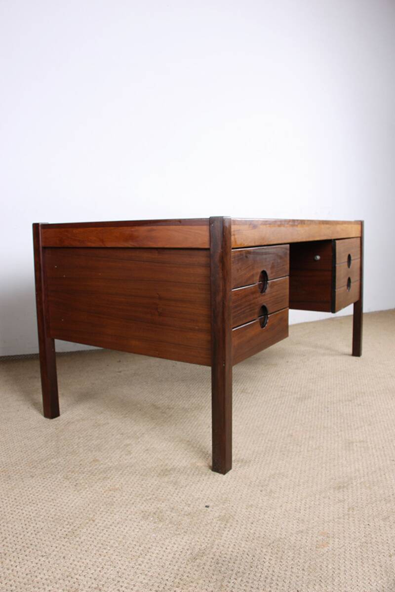 Large Danish Rosewood Executive Desk by Christian Linneberg 1960