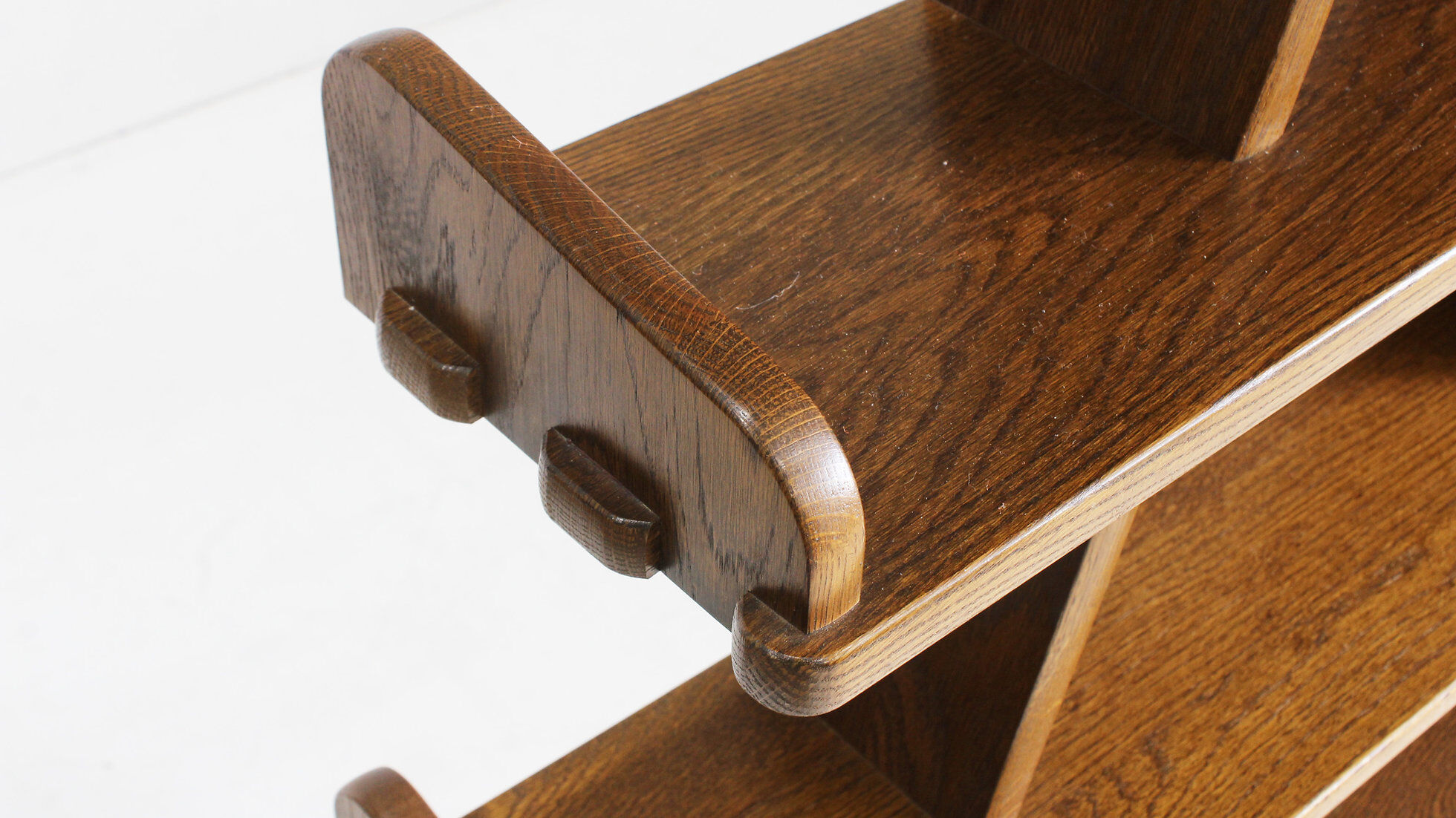 Vintage brutalist pyramid shelving unit bookcase