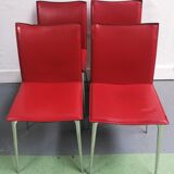 Chaise vintage cuir rouge