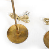 Paire de lampes de table mid century avec stores en osier by LYFA