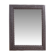 Large grey carved mirror in solid wood with new glass, from the 1900s (1890-1919)