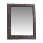 Large grey carved mirror in solid wood with new glass, from the 1900s (1890-1919)