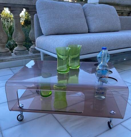 table plexi fumé a roulette