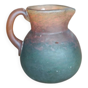 Ancien pichet pâte de - bicolore verre