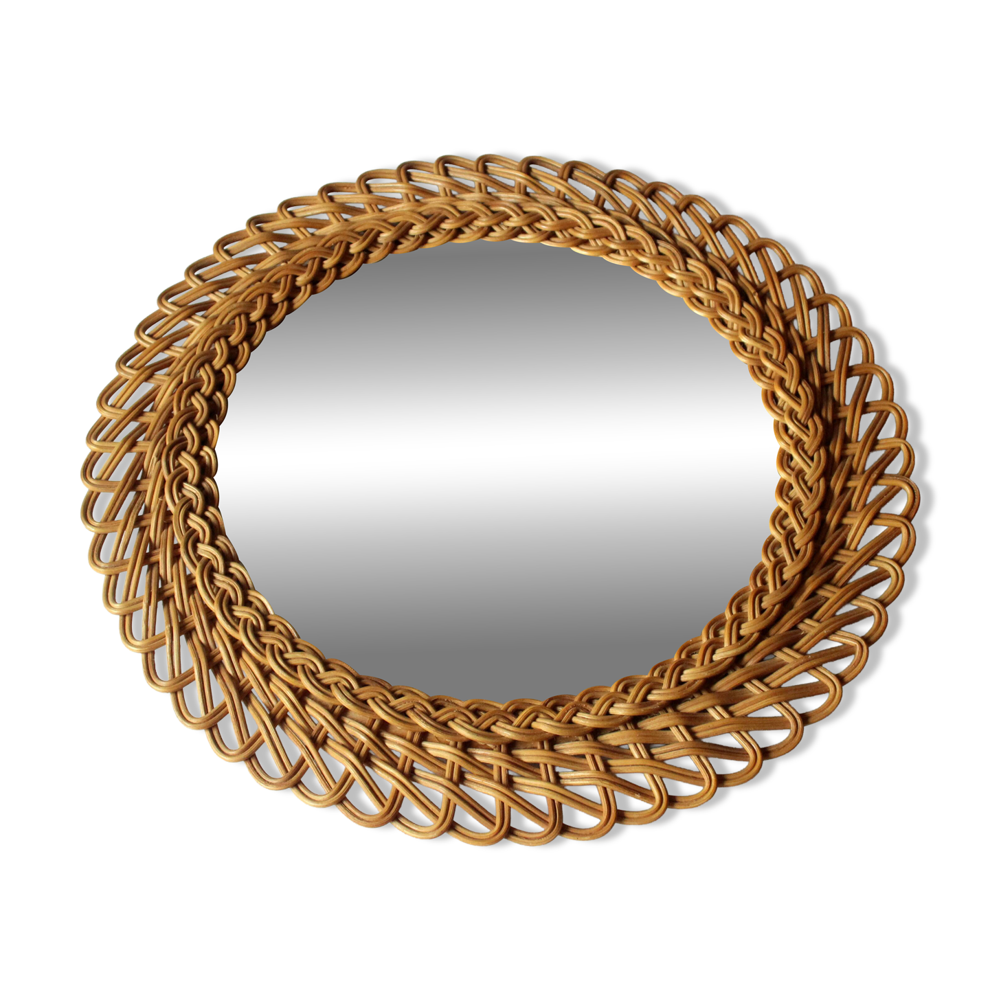 Wicker wall mirror - Vintage