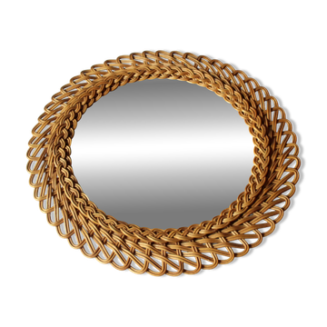 Wicker wall mirror - Vintage