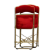 2 chaises en métal et velours rouge